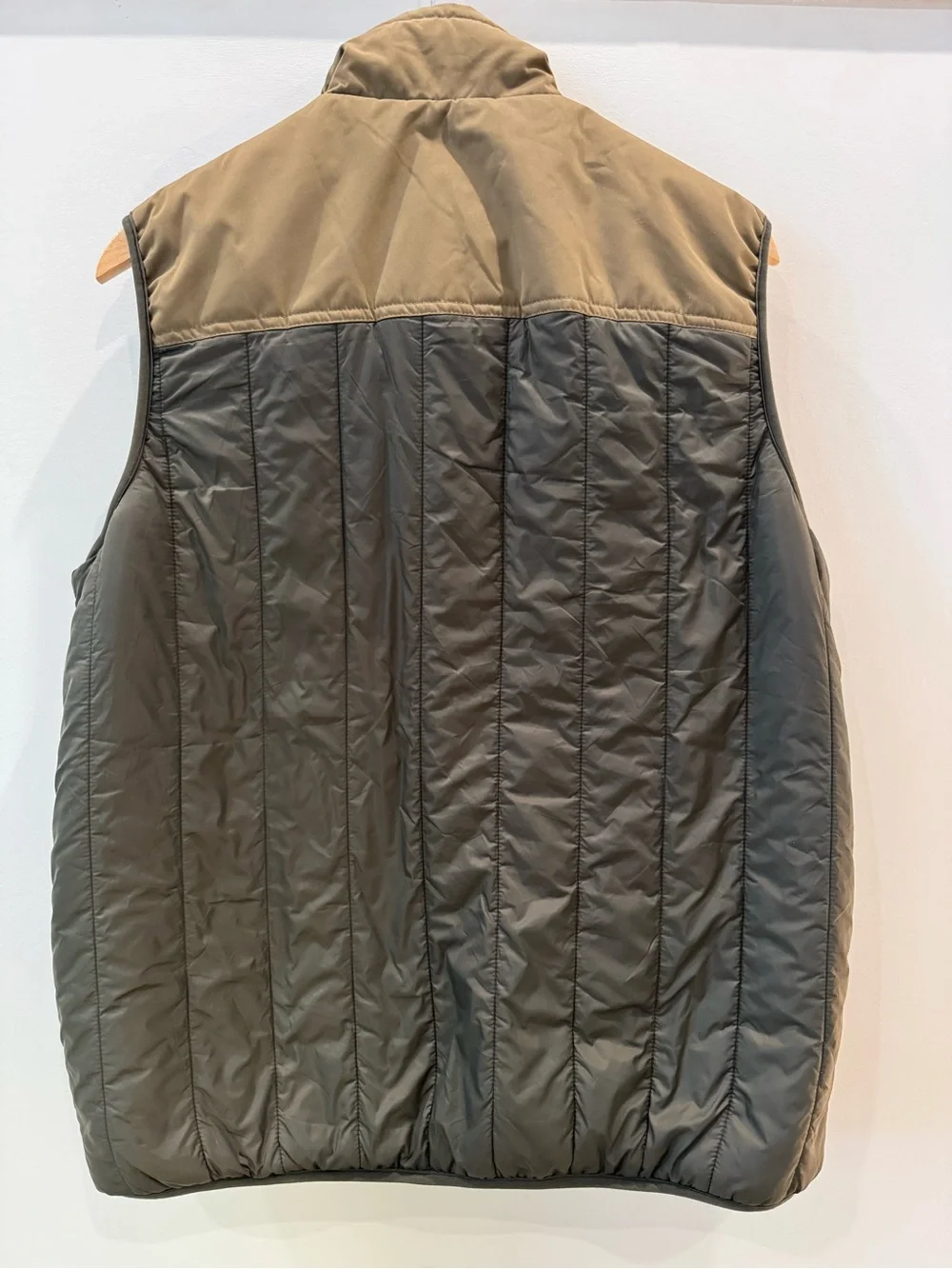 Free Country Reversible Sherpa Puffer Vest Olive Tan Full Zip Mens